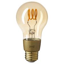 Tradfri Led Bulb E26 250 Lumen Wireless Dimmable Warm Glow Globe Brown Clear Glass Ikea