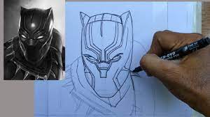 black panther pencil drawing video part