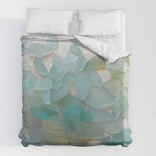 ocean hue sea glass duvet cover by