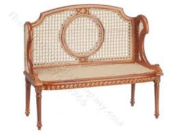 miniature caned louis xvi hall bench