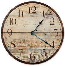 Rustic Tan Wood Clock Large 10 5 Inch
