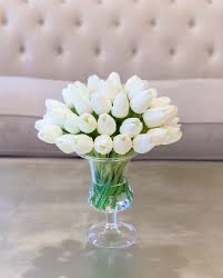How to choose the perfect vase. Real Touch White Tulips Centerpiece For Dining Table In Tall Vase Fau Flovery