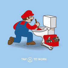 Plumber Mario GIF - Mario Plumbing Toilet - Discover & Share GIFs