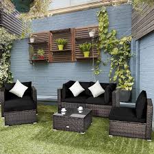 costway patio rattan furniture set