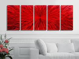 Red Metal Wall Art Multi Panel Wall Art