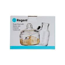 regent glass 540ml sugar bowl and 340ml