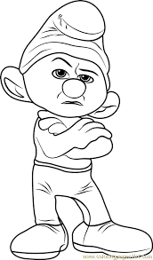 Fety question smurfs coloring page. Grouchy Smurf Coloring Page For Kids Free Smurfs The Lost Village Printable Coloring Pages Online For Kids Coloringpages101 Com Coloring Pages For Kids