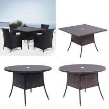 Round Square Rattan Dining Tables Glass