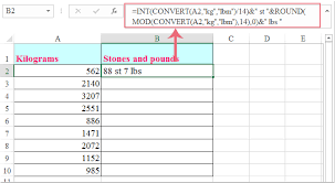 How To Convert Kilograms To Stones And Pounds In Excel