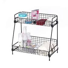 In this review we want to show you kitchen countertop storage. Zengest 2 Tier Bathroom Countertop Organizer Wire Basket Storage Container Countertop Shelf Kitchen And Shower Countertop Organizer Rack Black Buy Online In Faroe Islands At Faroe Desertcart Com Productid 164434306
