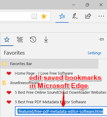 edit bookmarked urls in microsoft edge