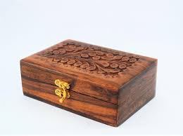 wooden curved fl design jewelry box