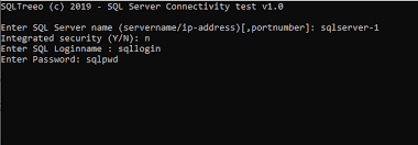 test the connection to sql server
