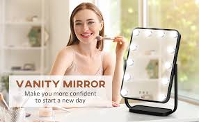 homcom vanity table mirror with lights