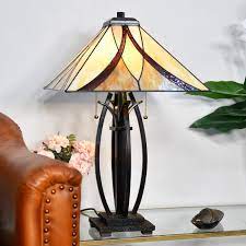 Dark Bronze Tiffany Desk Lamp With