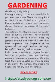 paragraph on gardening its importance
