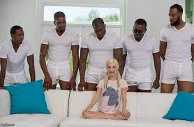 5 black men 1 white woman blank