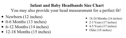 Baby Headband Size Chart Head Sizing Chart Baby