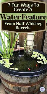 Water Feature From Half Whiskey Barrels