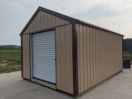 12x18 brown tan 6x7 roll up sheds