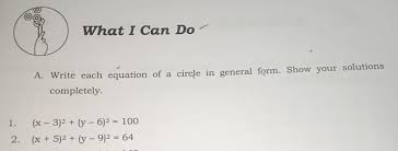 A Write Each Equation Of A Circle In