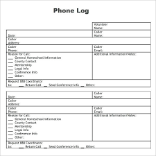Template Call Log Template Excel Phone Phone Log Template Excel