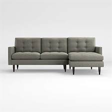 petrie 2 piece felt grey sectional sofa