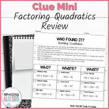 Factoring Quadratics Review Clue Mini