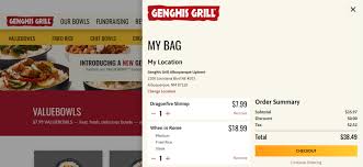 genghis grill menu with s updated