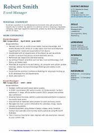 A number of documents are available here to guide you through the. Event Manager Resume Samples Qwikresume