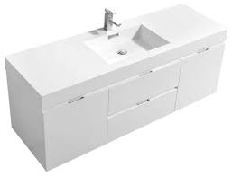 bliss 60 wall mount single sink modern