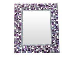 Mosaic Wall Mirror Purple Silver