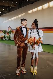 a roller rink wedding is the perfect