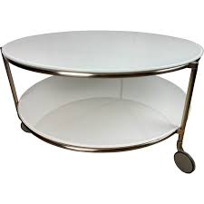 White Nickel Plated Steel Coffee Table