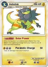 Interruption of that process stresses helioptile to the point of weakness. Pokemon Heliolisk