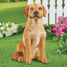 Golden Yellow Lab Labrador Dog Statue