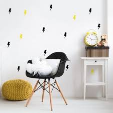 Black And Yellow Lightning Bolt Wall