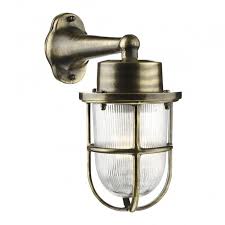 Exterior Wall Light In Antique Brass