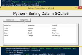 python sorting data in sqlite3