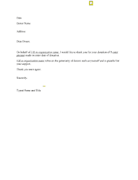 Example donation thank you letter #2: 29 Printable Donation Thank You Letter Forms And Templates Fillable Samples In Pdf Word To Download Pdffiller