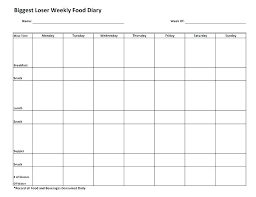 Diet Template Excel Free Daily Meal Log Template Food Biggest Loser