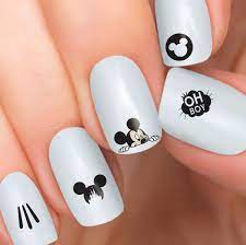 Minnie and Mickey Mouse Disney Nail Tattoos Illustrated Nail