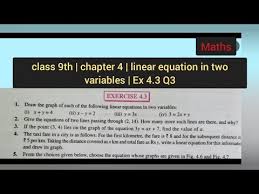 Class 9th Chapter 4 Linear Equation