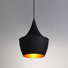 Modern Aluminum Geometric Form Fat Single Light Hanging Pendant Light Fixture In Black Pendant Lights Ceiling Lights Lighting