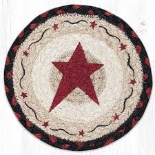 braided coaster round vine red