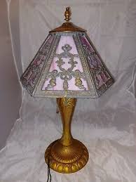 Purple Leaded Slag Glass Lamp Shade