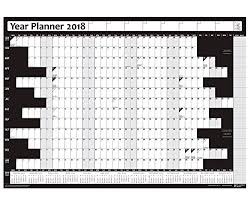 2018 Yearly Annual Office Home Wall Planner Calendar Chart Dry Wipe Marker Stickers Includes Uk Ireland Bank Holidays And 2019 Foot Note