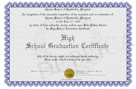 High School Graduation Certificate