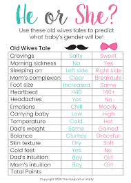 Mother's day 2020 is going to be unlike any other. Printable Old Wives Tales Quiz To Predict Baby S Gender Postpartum Party