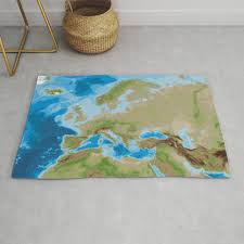 topographic map of europe rug by